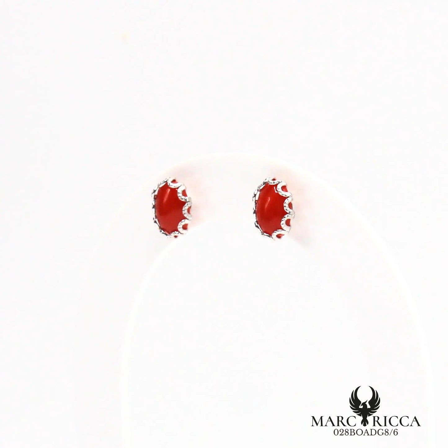 Boucles d'oreilles clous corail ovale