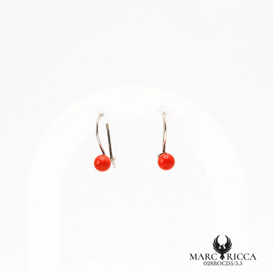 Boucles d'oreilles dormeuses avec perles de corail
