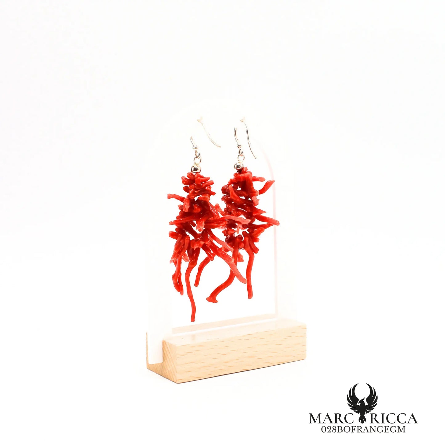 Boucles d'oreilles frange corail