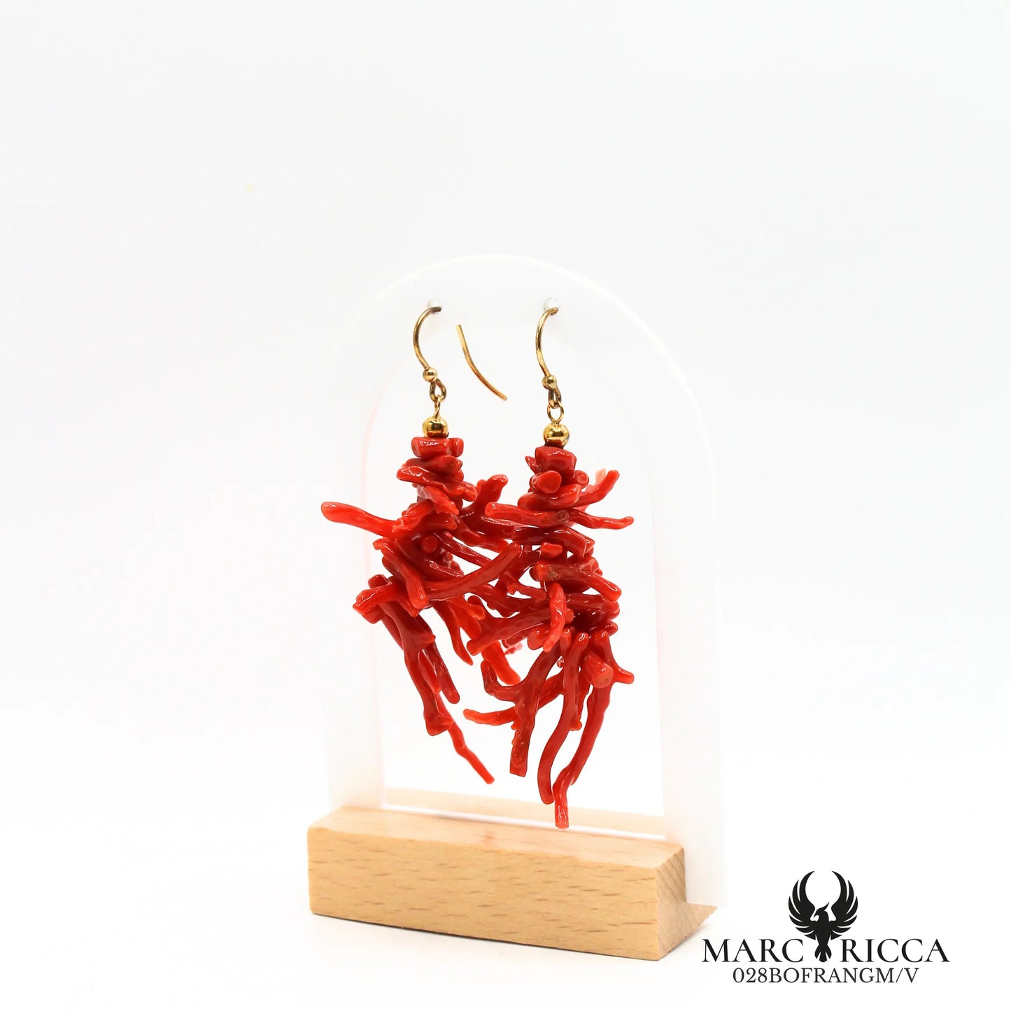 Boucles d'oreilles frange corail