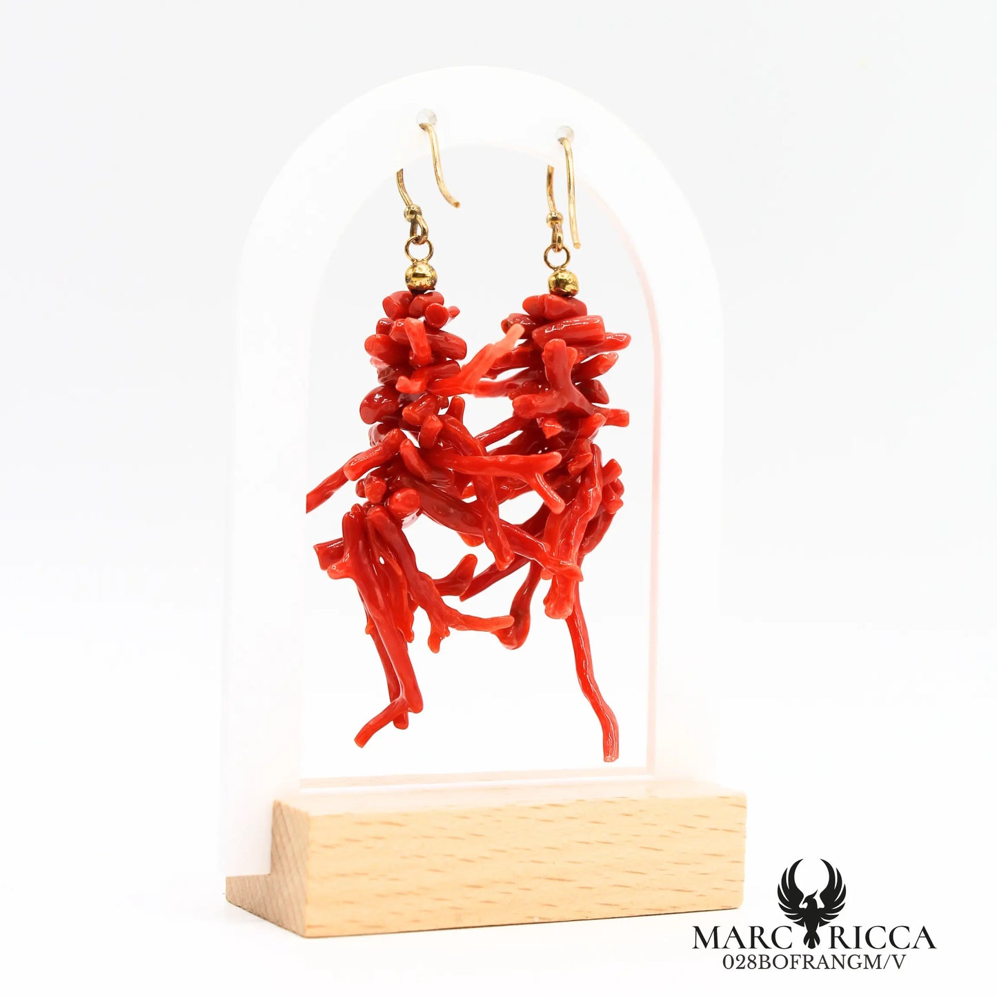 Boucles d'oreilles frange corail