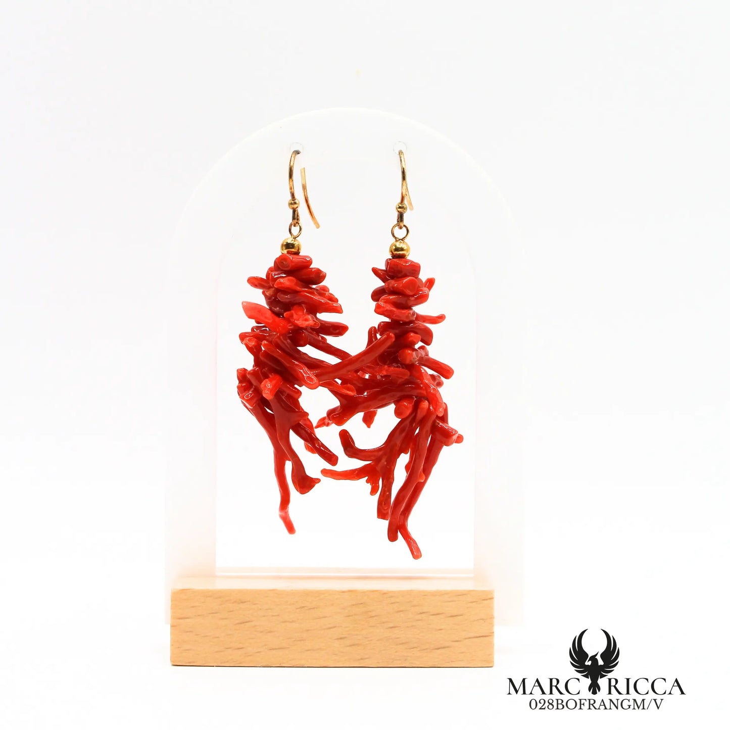 Boucles d'oreilles frange corail