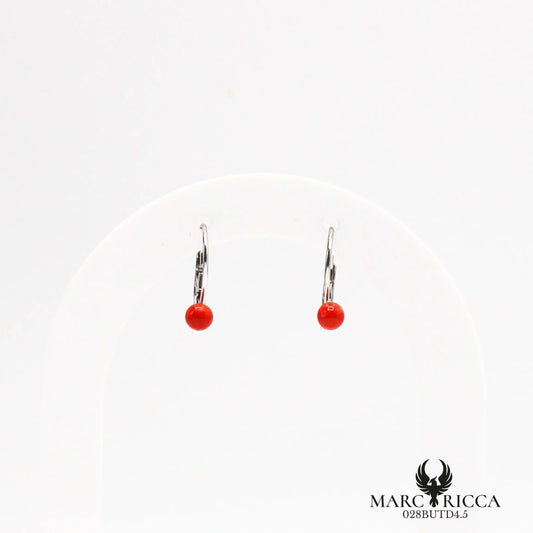 Boucles d'oreilles dormeuses avec perles de corail