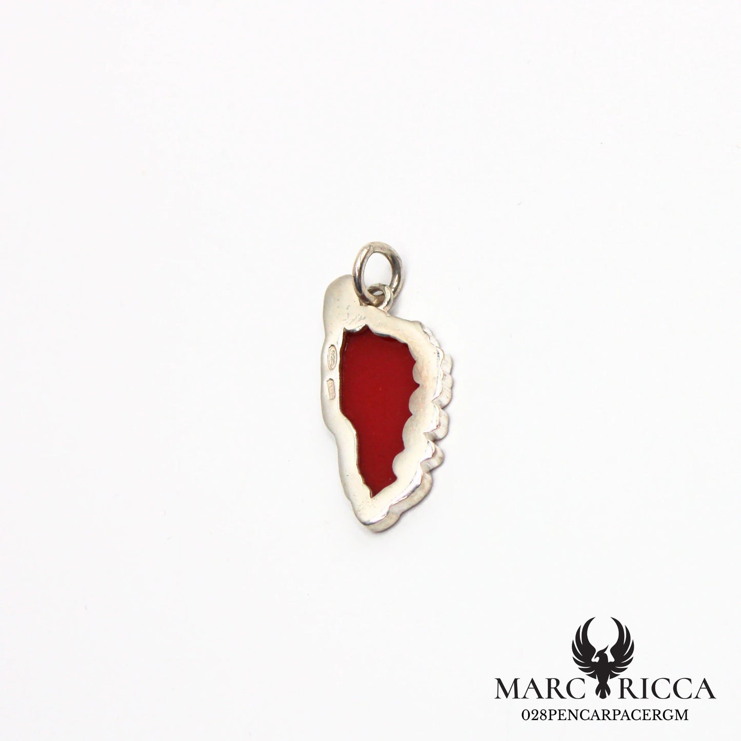 Pendentif Argent Corse Contour & Pâte de Corail