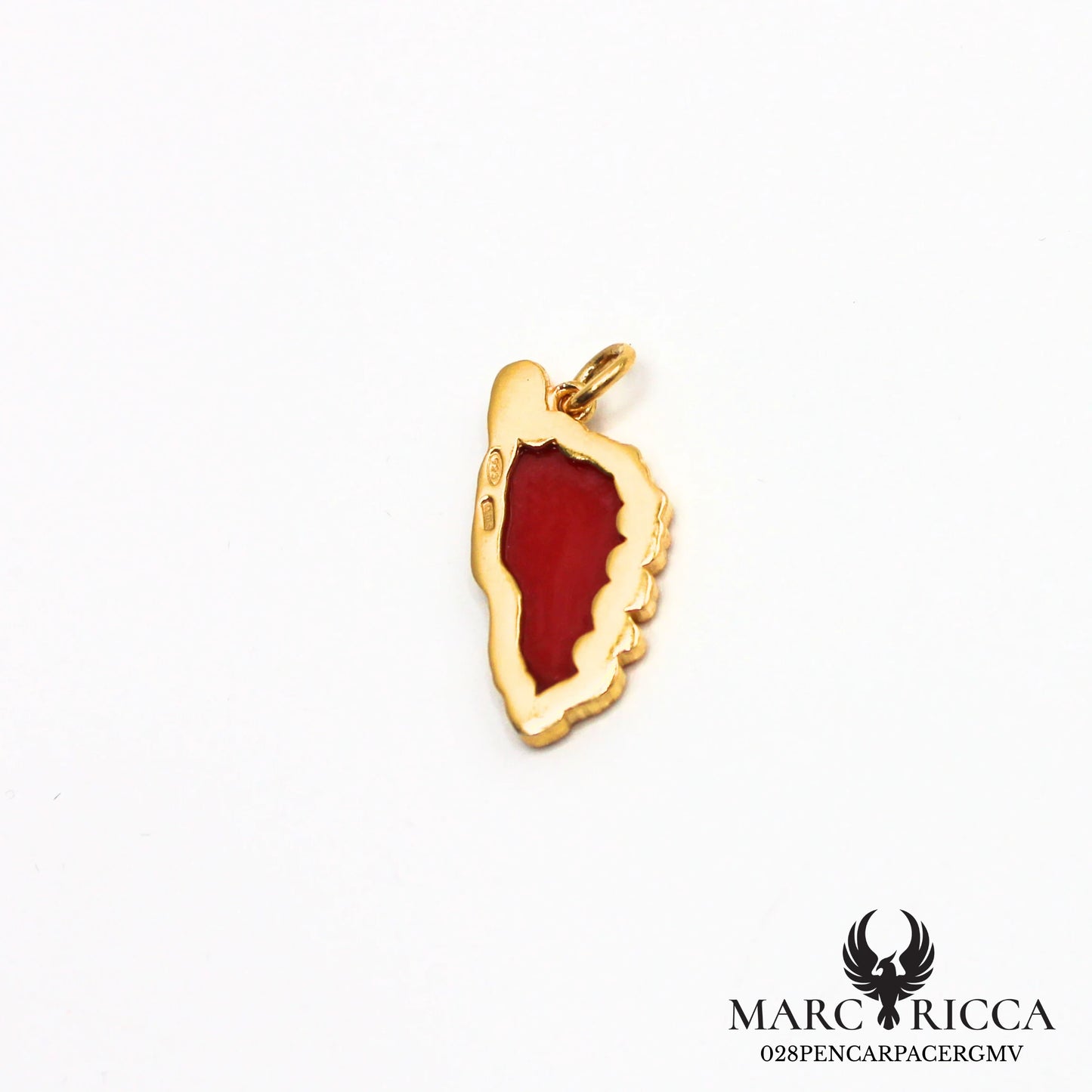 Pendentif Argent Corse Contour & Pâte de Corail