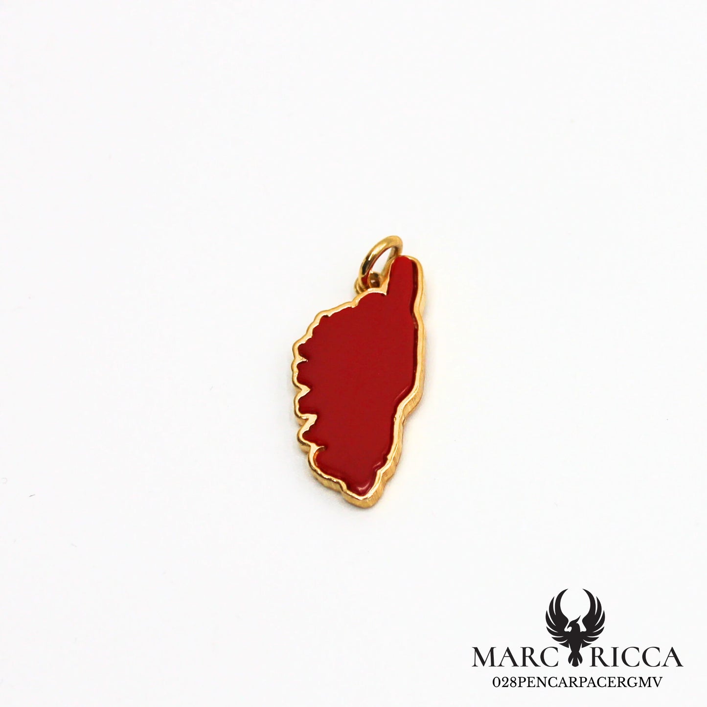 Pendentif Argent Corse Contour & Pâte de Corail