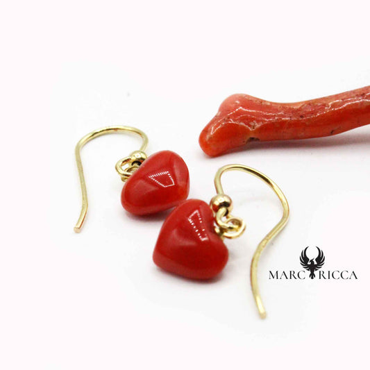 Boucles Or Corail Cœur
