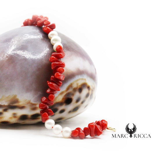 Bracelet Or Cupolino Corail & Perles