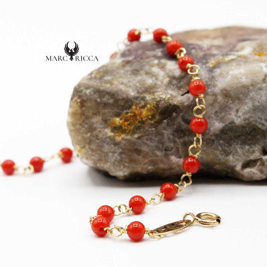 Bracelet Gigi Corail Rouge & Or