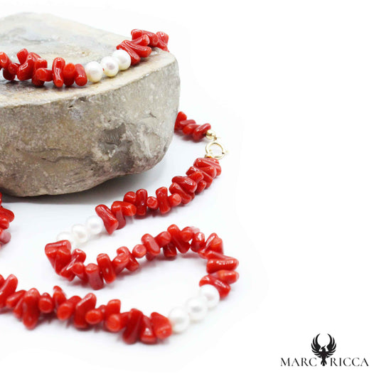 Collier Or Cupolino Corail & perles