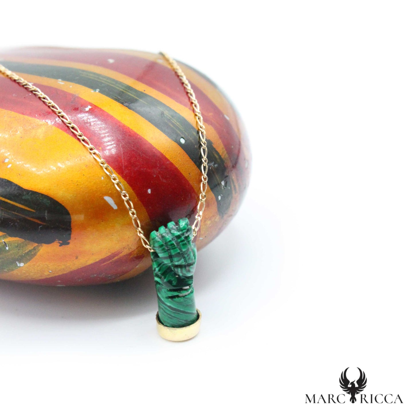 Collier Or Main Malachite