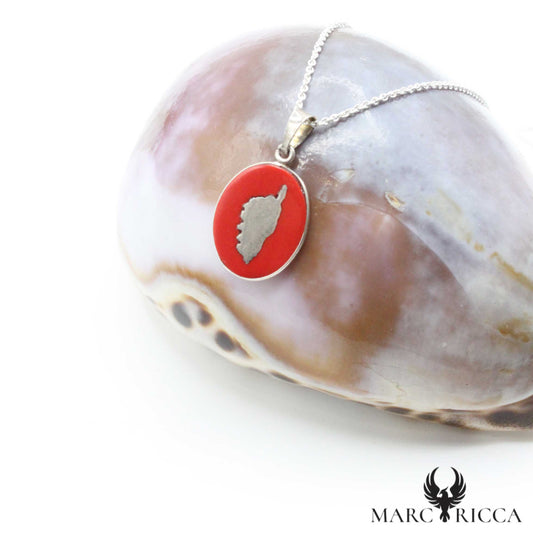 Pendentif Argent Corse & Pate de Corail