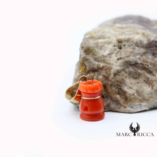 Pendentif Or Tour Génoise Corail