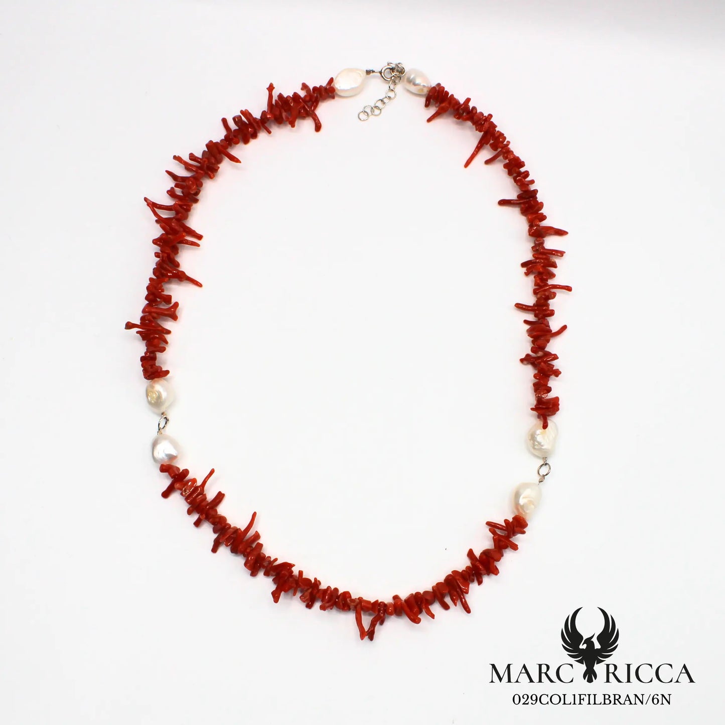 Collier corail cupolino avec perles d'eau douce