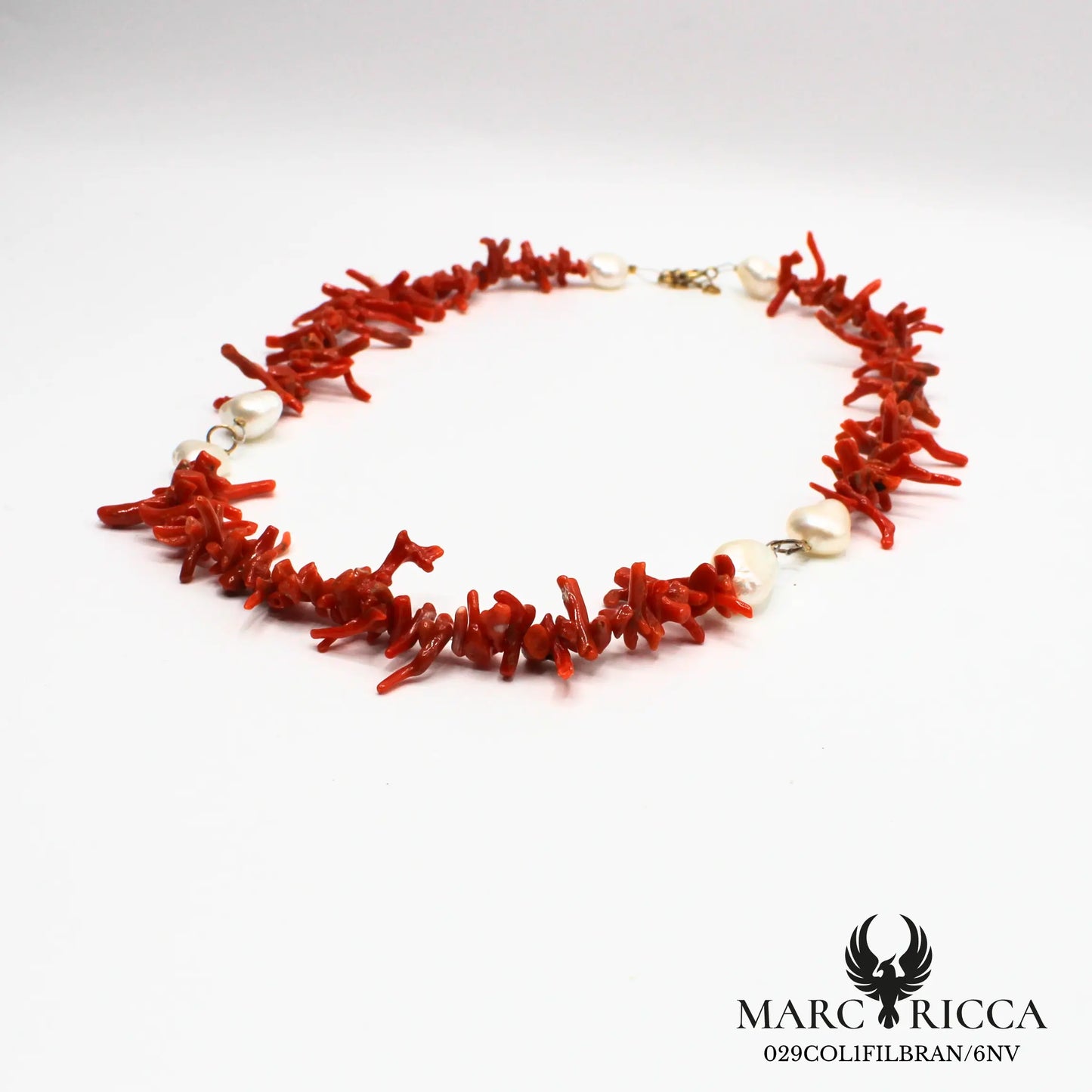 Collier corail cupolino avec perles d'eau douce