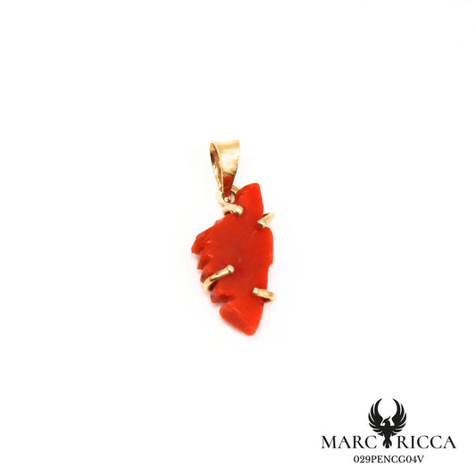 Pendentif corse en corail et vermeil