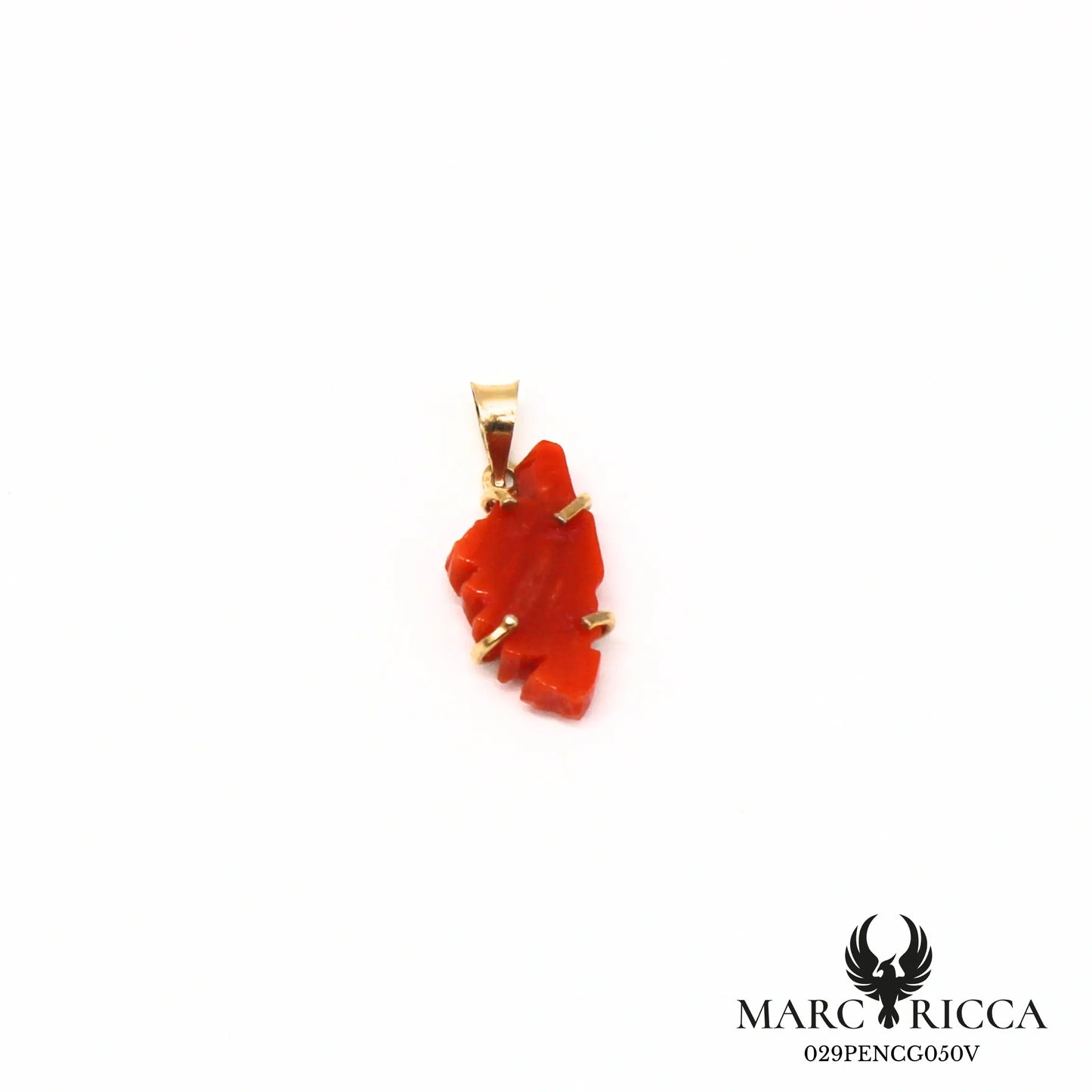 Pendentif corse en corail et vermeil
