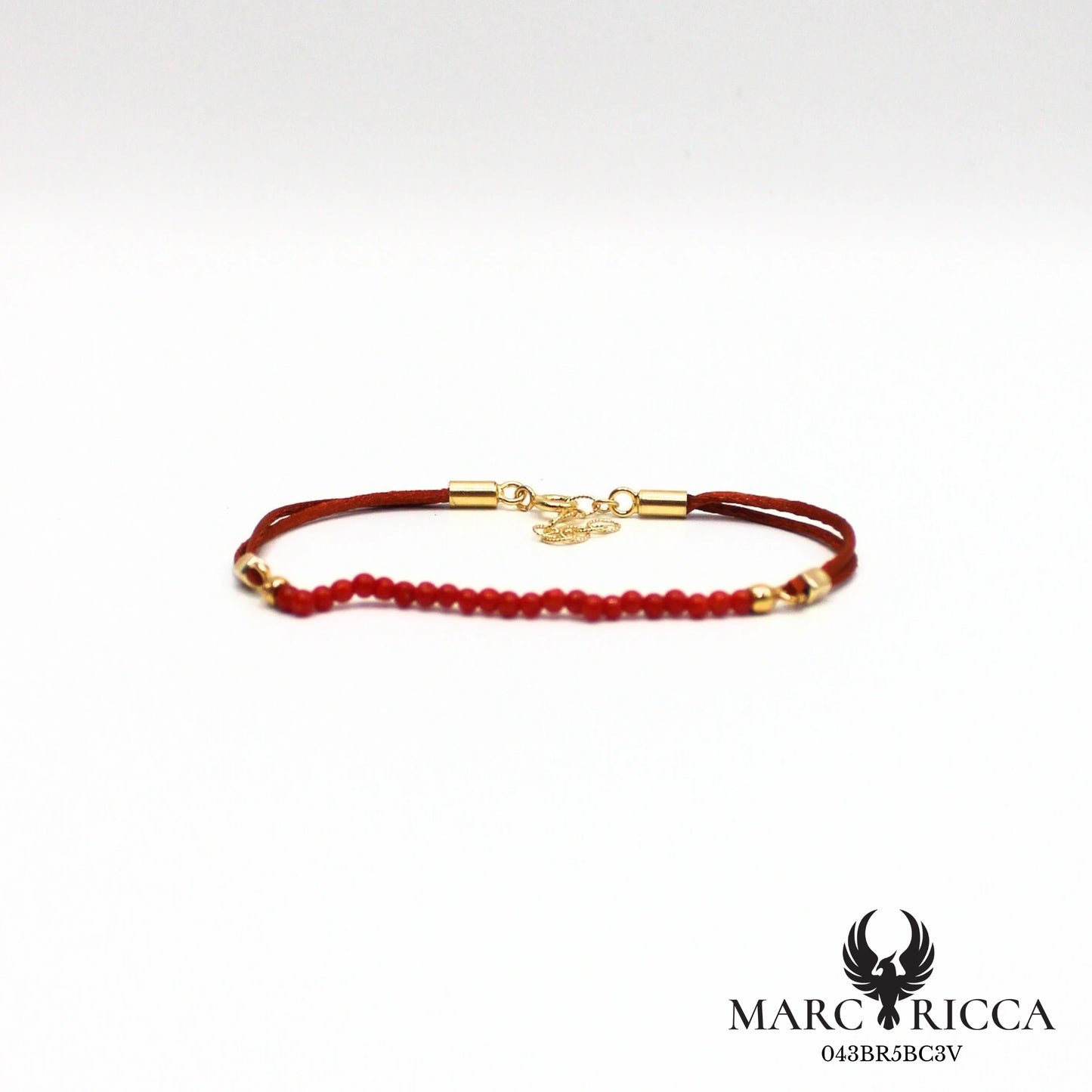 Bracelet cordon satin et perles de corail