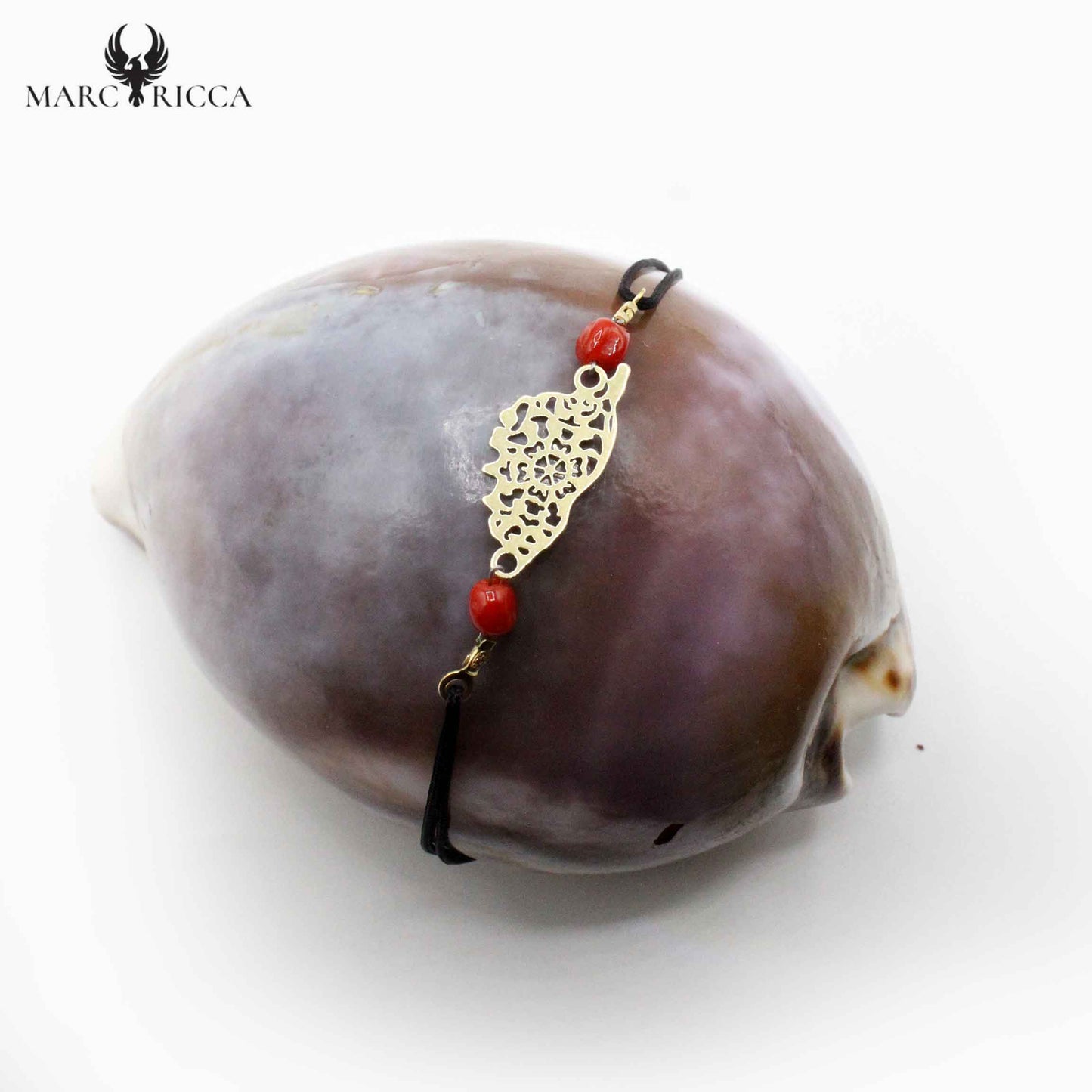 Bracelet Argent Cordon Corail & Corse ajourée