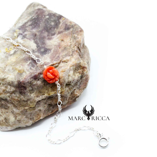 Bracelet Rose & Corail Rouge