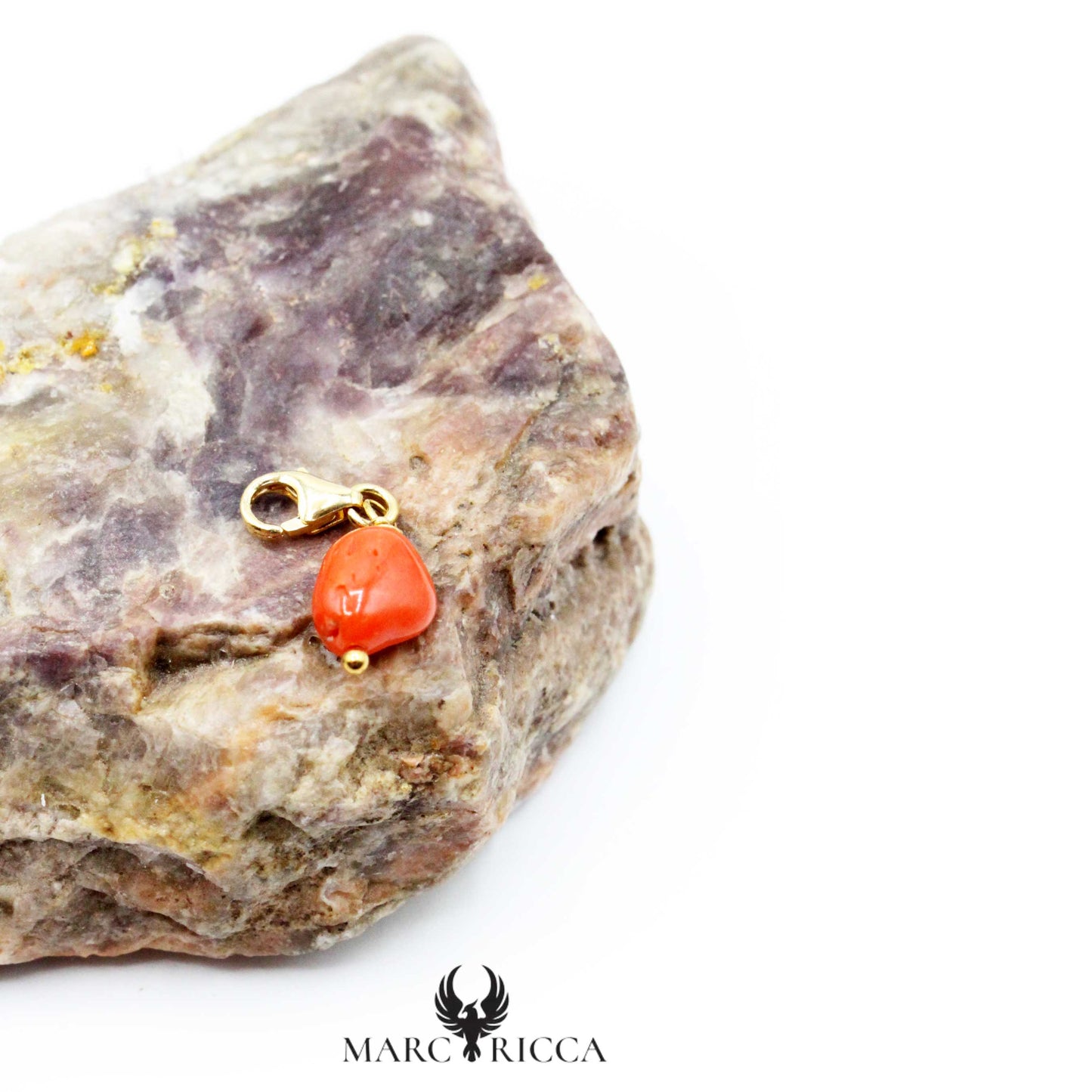 Charms Argent Goutte Corail