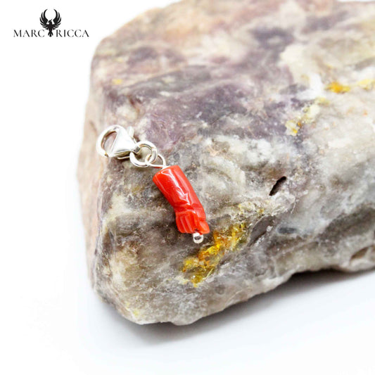 Charms Argent Main Corail