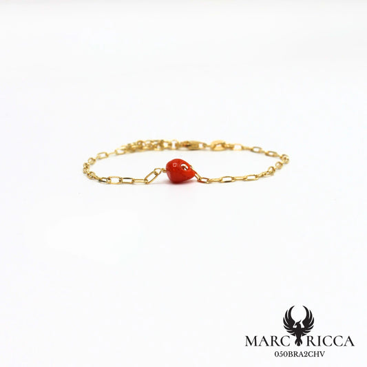 Bracelet chaîne vermeil et corail