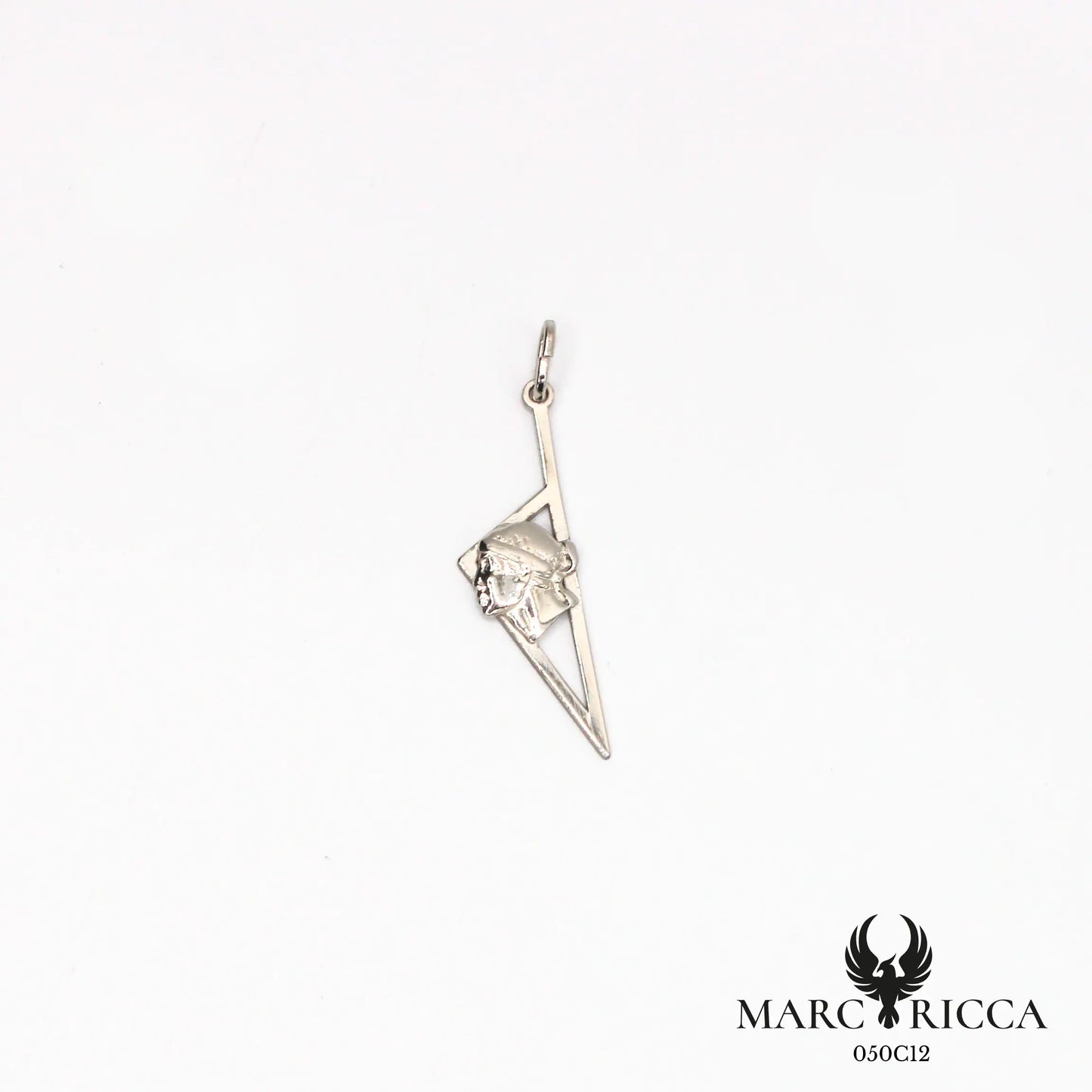 Pendentif corse stylisée avec tête de maure en argent ou vermeil