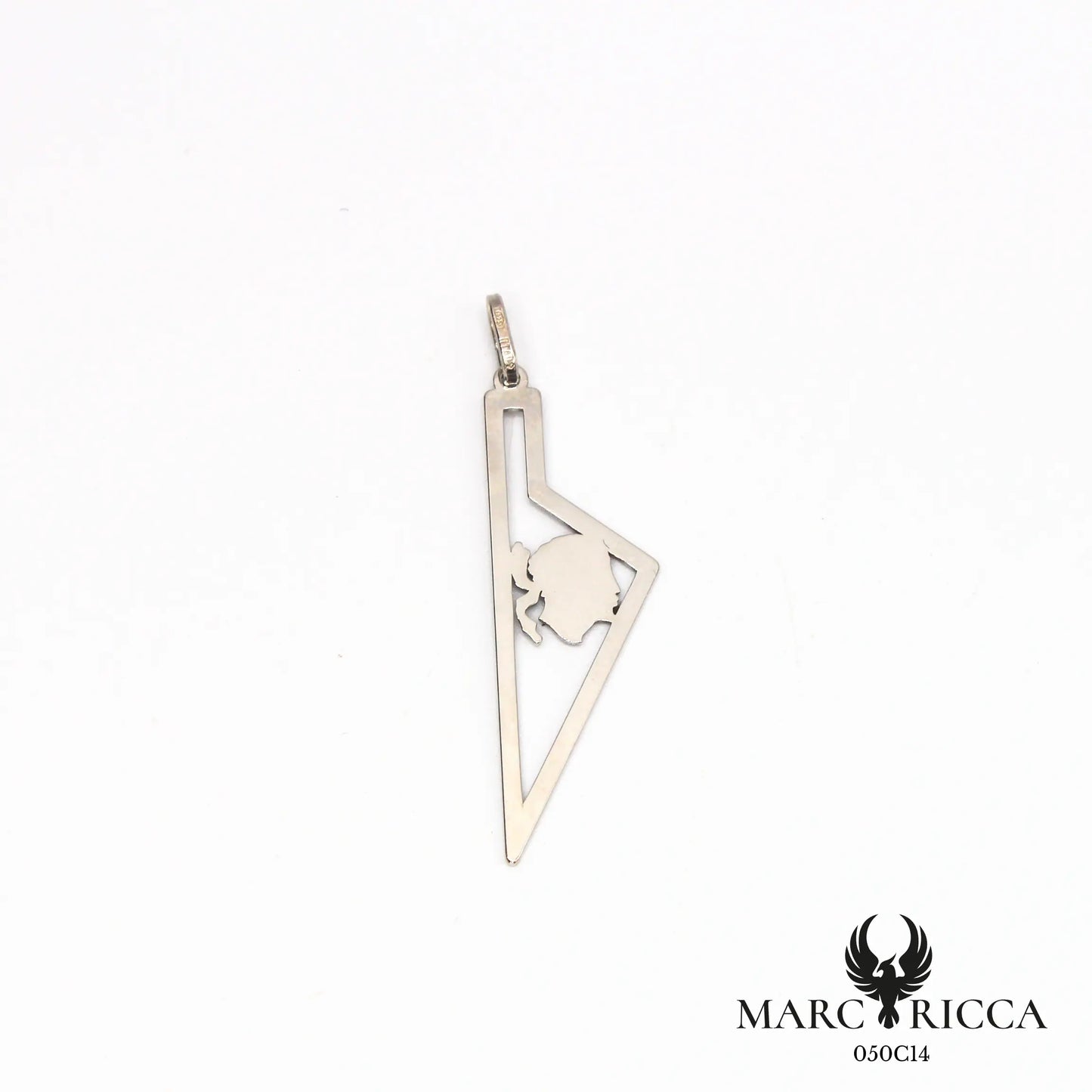 Pendentif corse stylisée avec tête de maure en argent ou vermeil