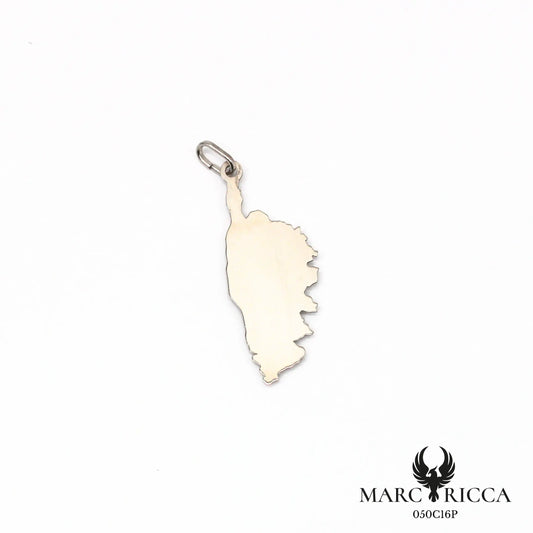 Pendentif corse avec tête de maure en relief en argent