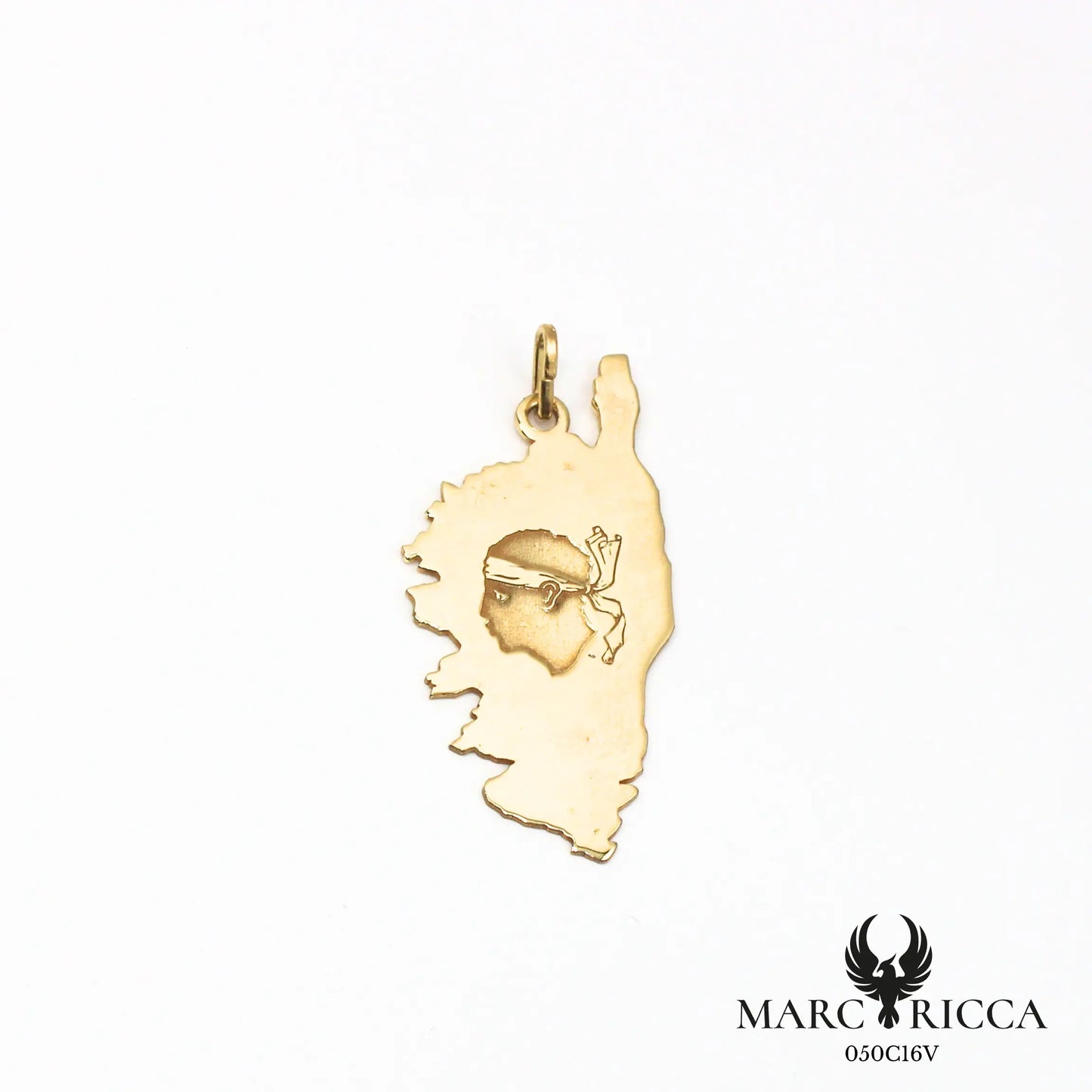 Pendentif Argent Corse et Tête de Maure