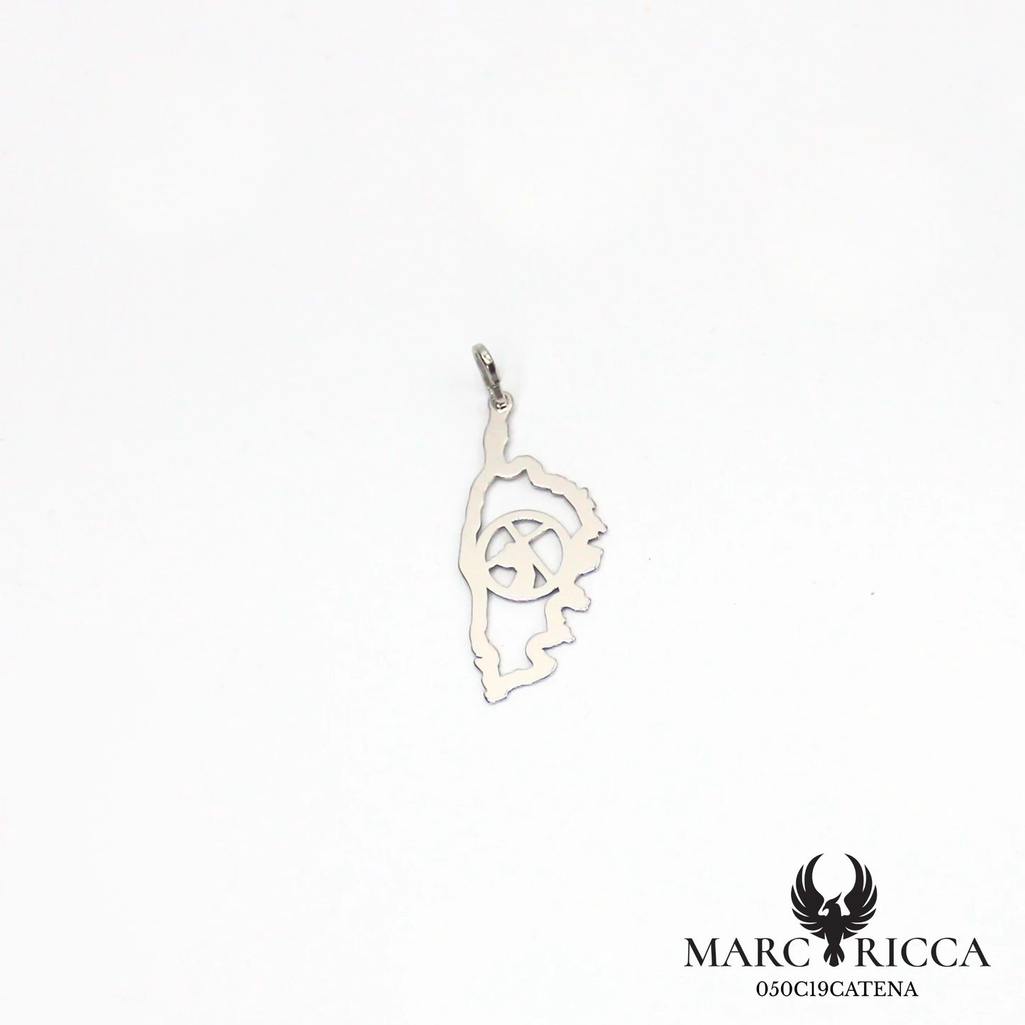 Pendentif corse en argent avec catenacciu au centre