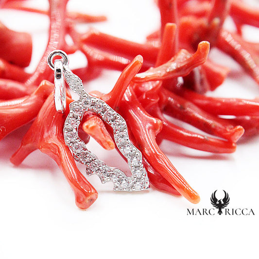 Pendentif Argent Corse Contour & Strass