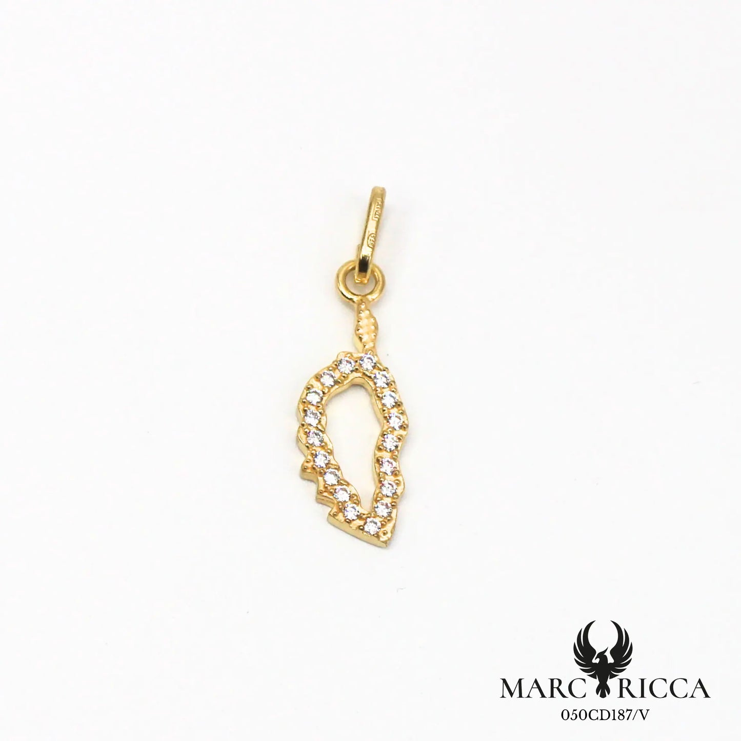 Pendentif Argent Corse Contour & Strass