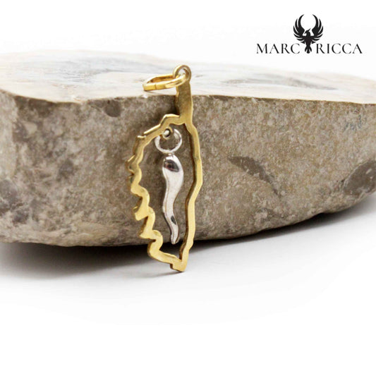 Pendentif Argent Corse & Corne d'Abondance