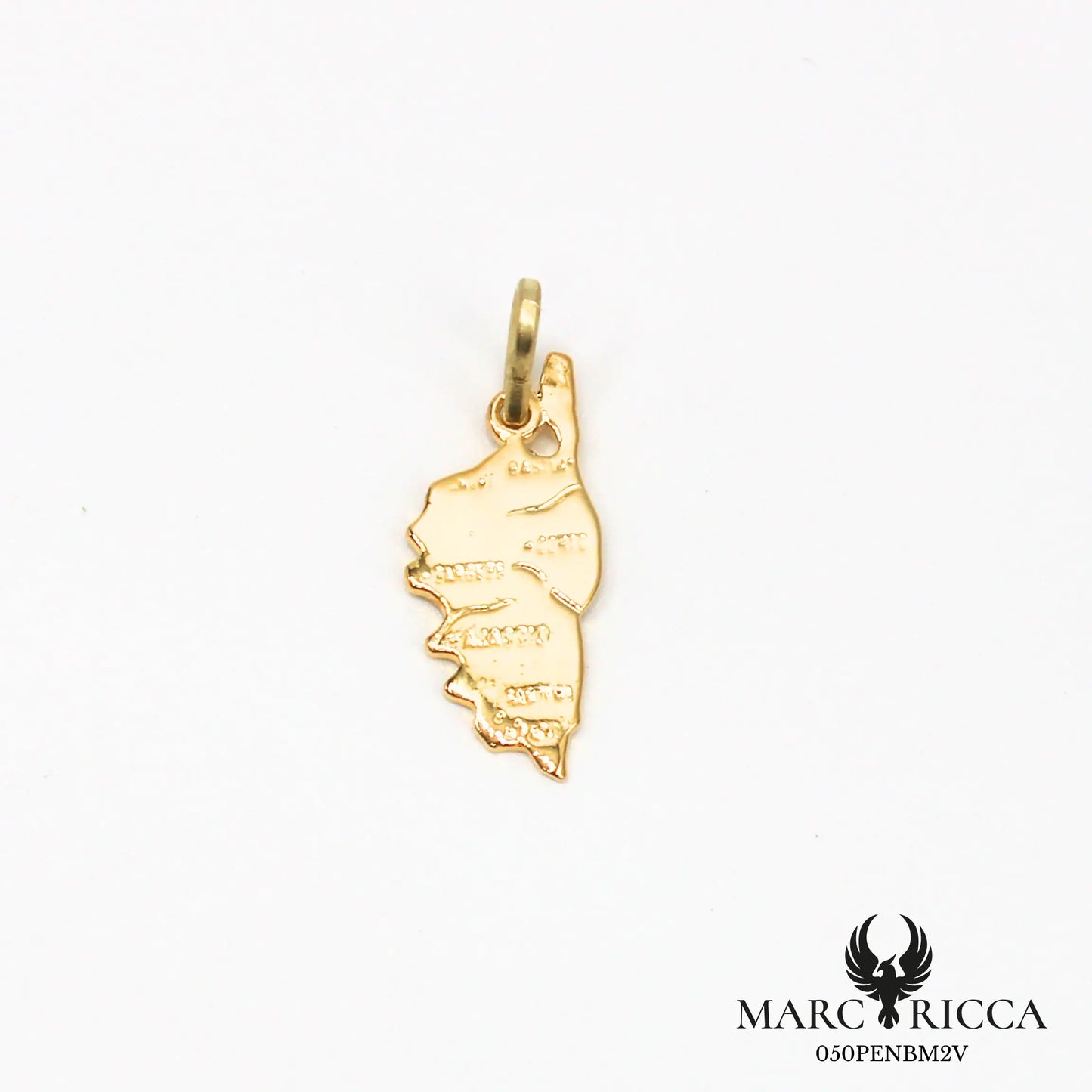 Pendentif corse avec villes gravées en argent ou vermeil