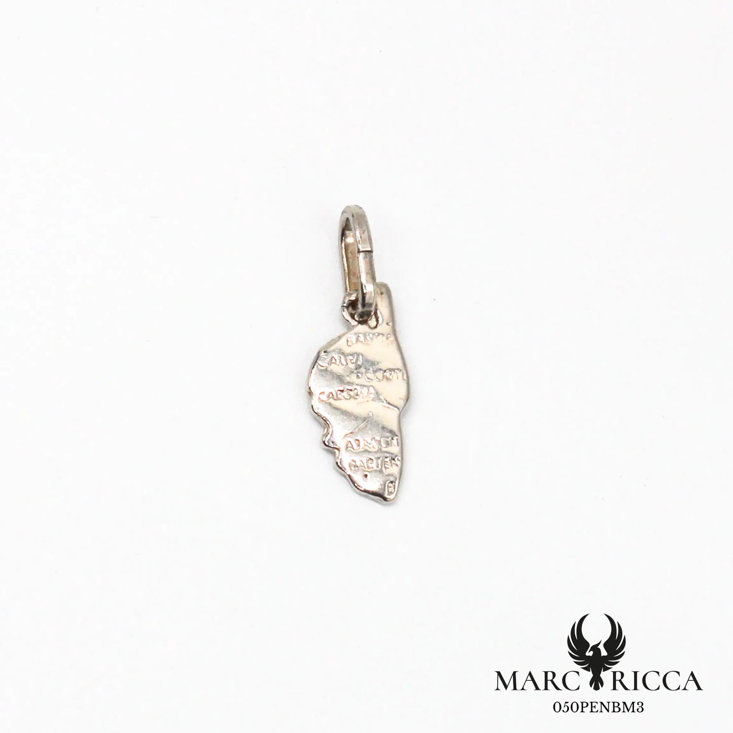 Pendentif corse avec villes gravées en argent ou vermeil