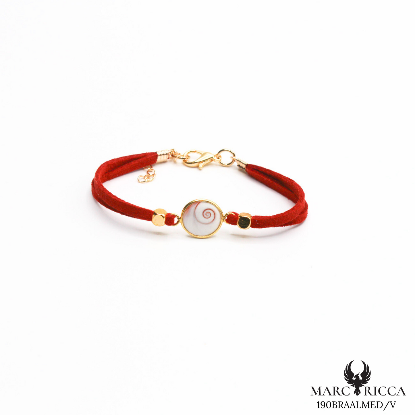 Bracelet en Argent / Vermeil et alcantara avec Œil de Sainte Lucie