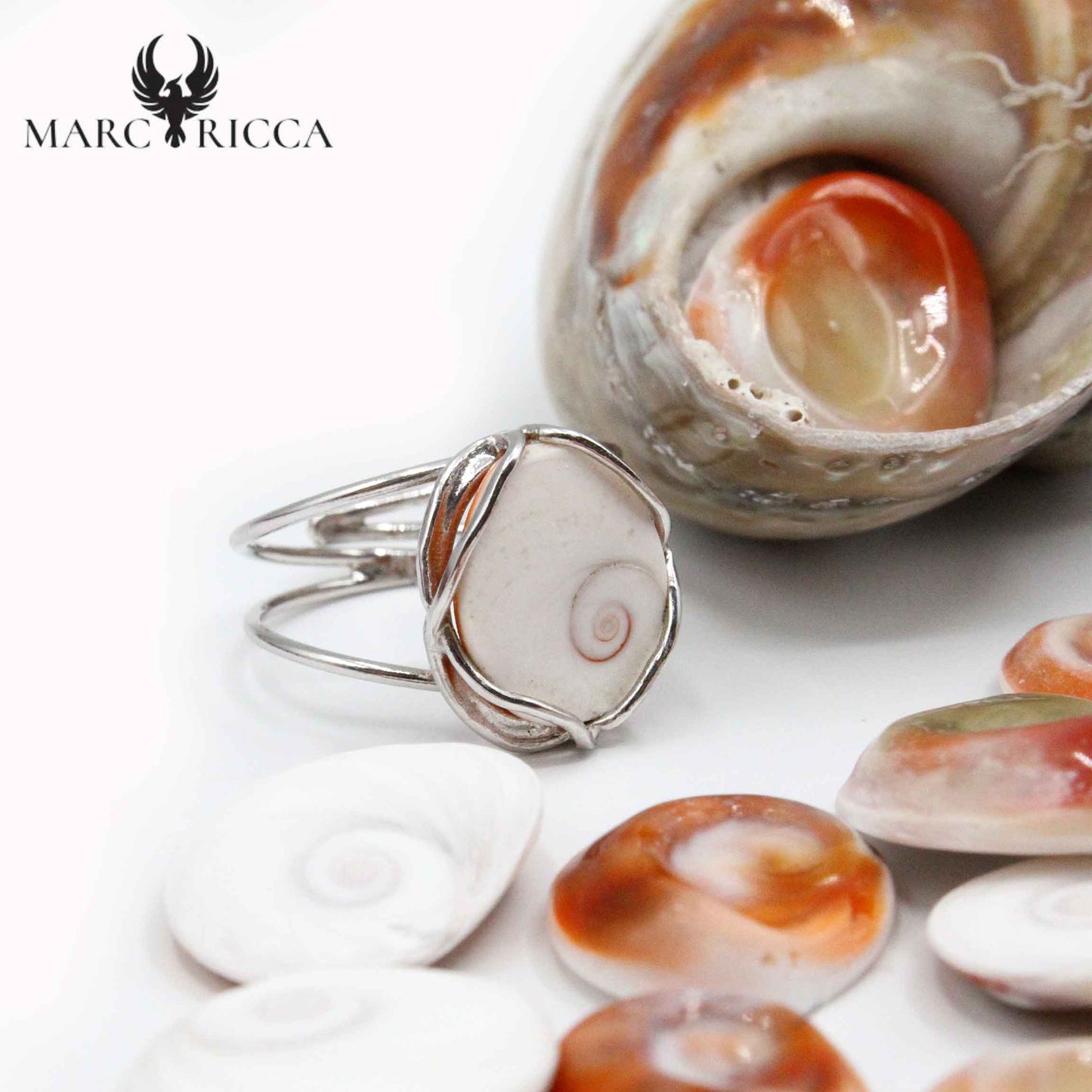 Bague Argent Œil Sainte Lucie & Double Anneau