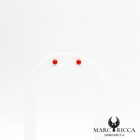 Boucles d'oreilles perles de corail en argent