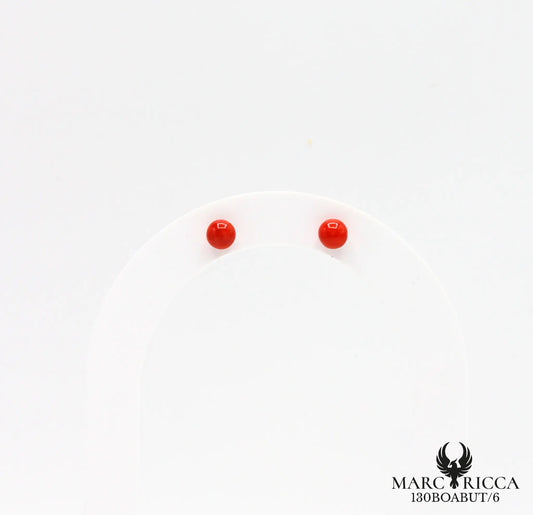 Boucles d'oreilles clous avec perle de corail