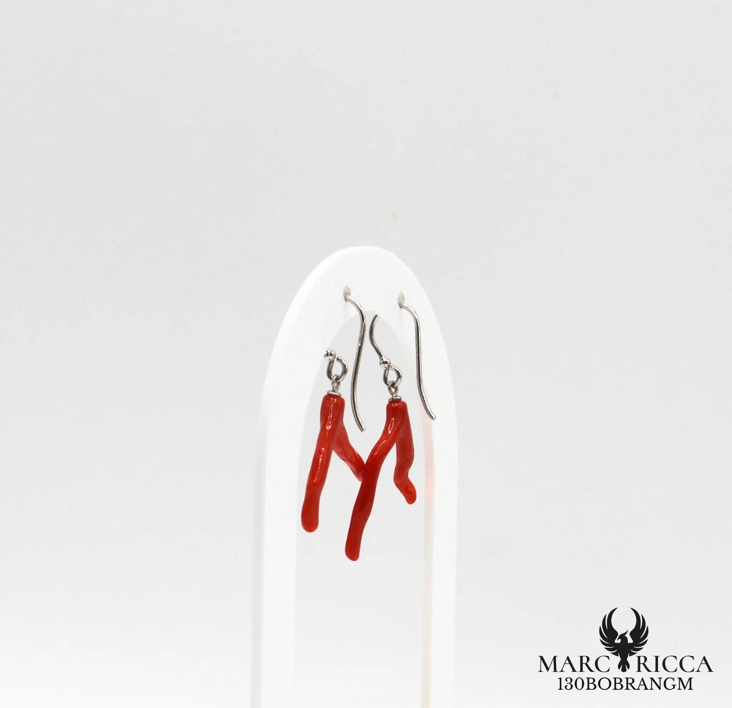 Boucles d'oreilles pendantes branche corail