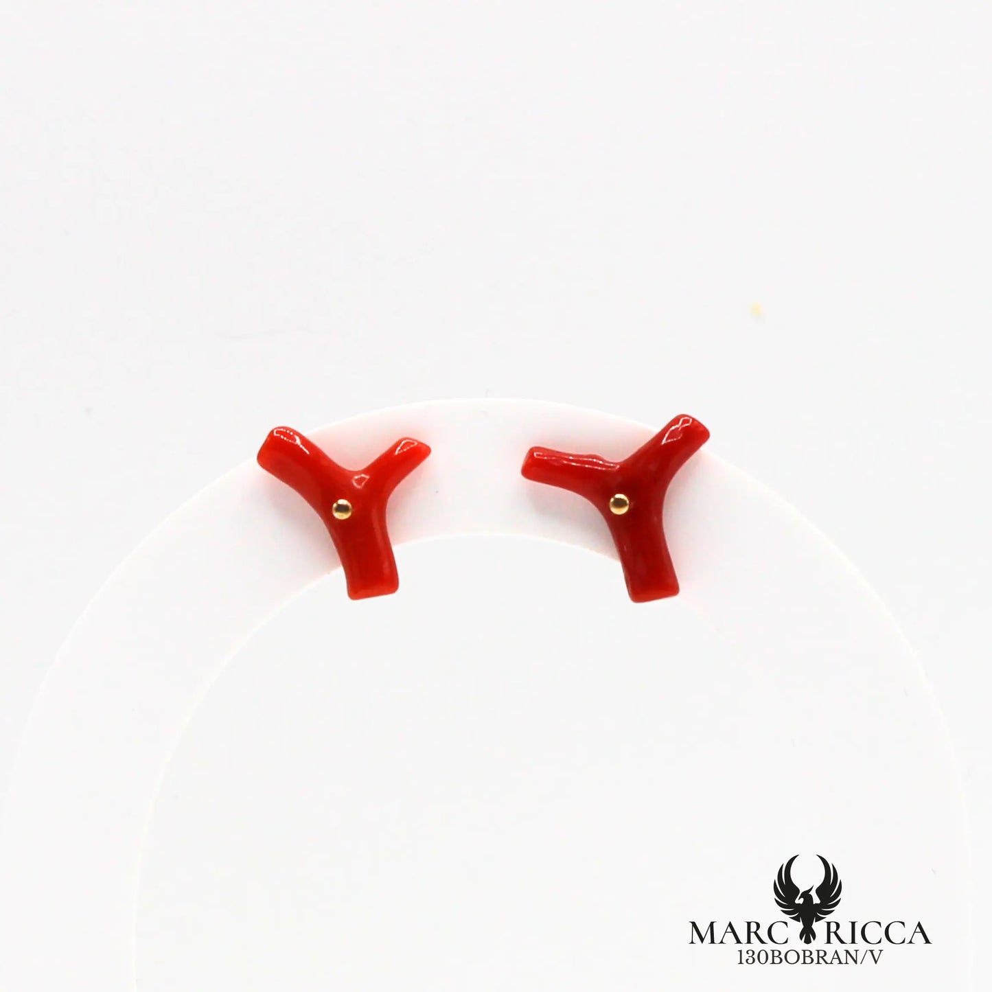 Boucles d'oreilles clous branches de corail