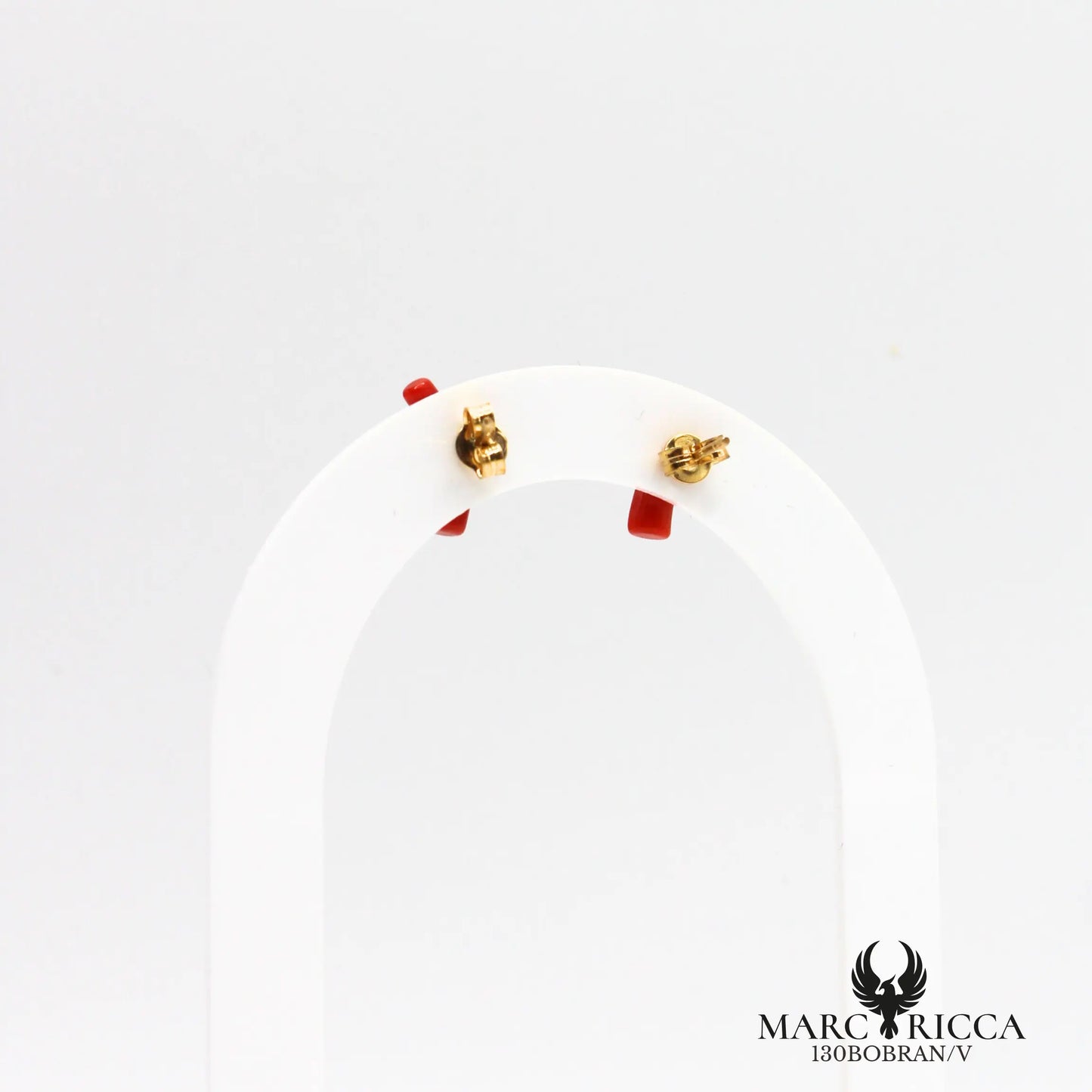 Boucles d'oreilles clous branches de corail