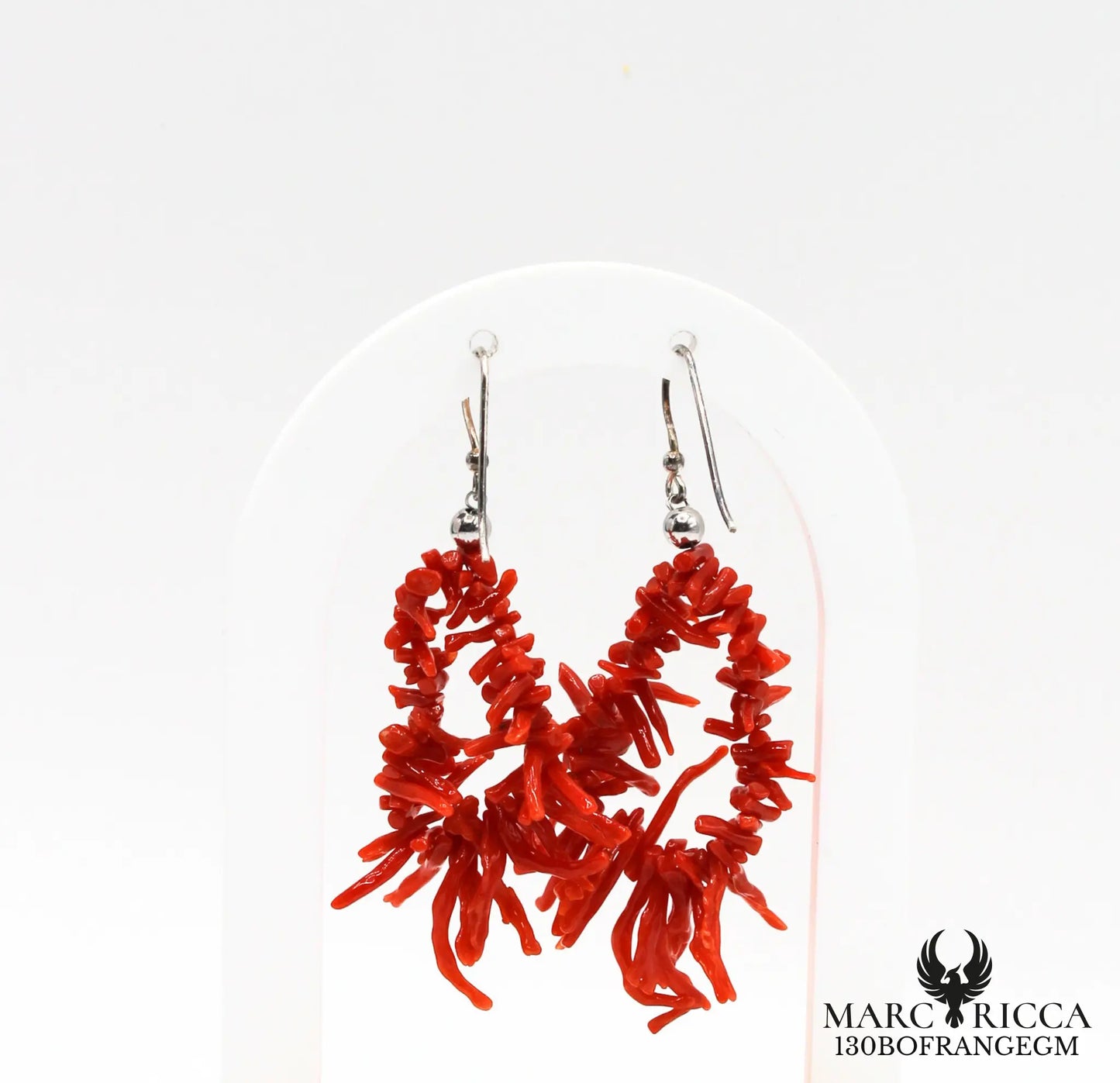Boucles d'oreilles frange de corail