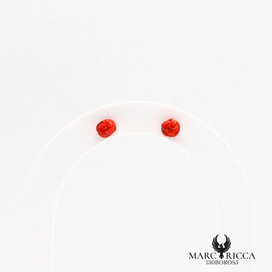 Boucles d'oreilles clous en forme de rose en corail