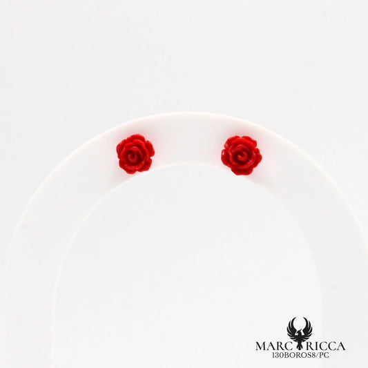 Boucles d'oreilles clous en forme de rose corail