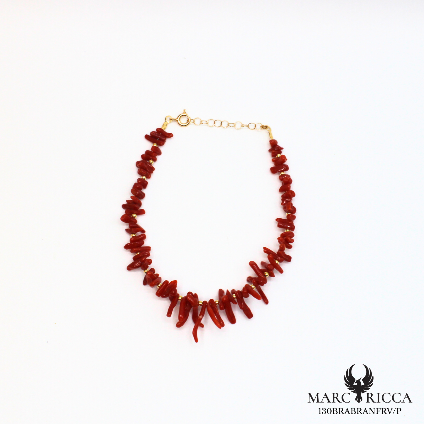 Bracelet corail Branche et perles en vermeil