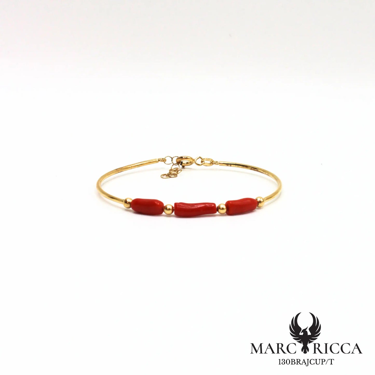 Bracelet jonc avec tubes de corail