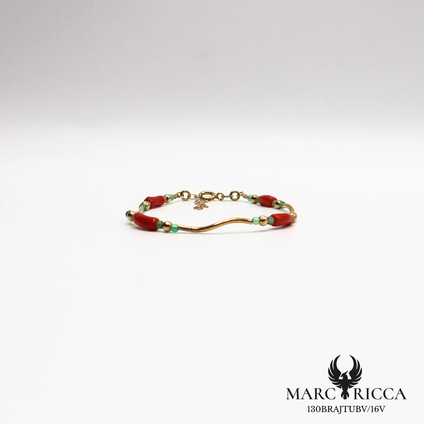 Bracelet en vermeil avec tube de corail